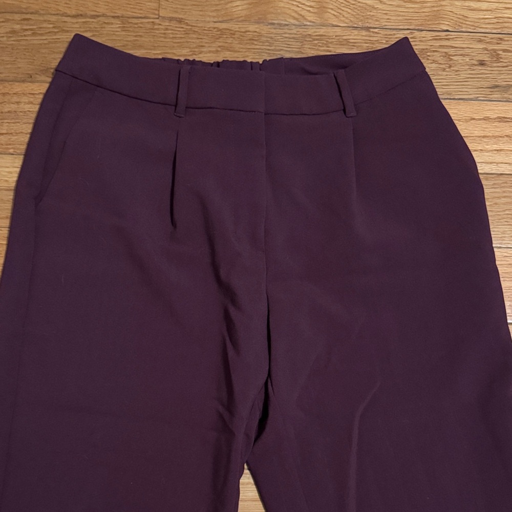 Burgundy Taylor Trouser Straight Pants - Petite Medium
